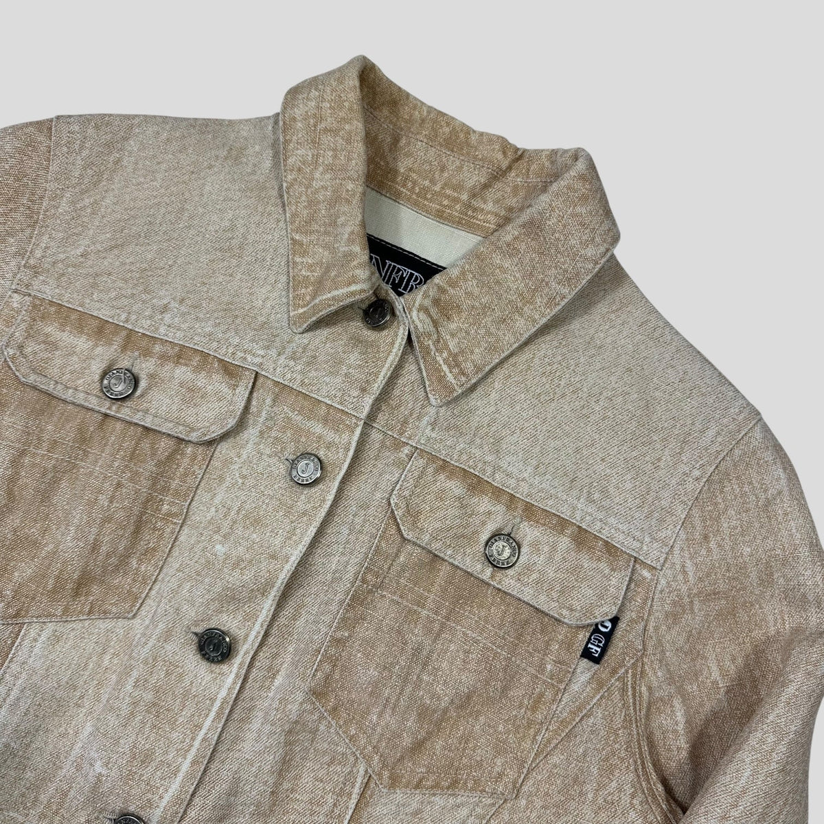 Gianfranco Ferre 90’s Sublimation Acid Wash Hemp Jacket - XS/S | Cream