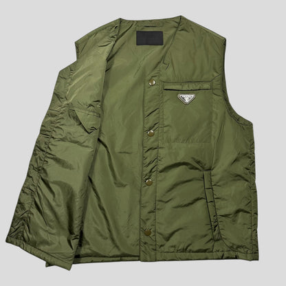 Prada 2023 Nylon Triangle Plaque Logo Padded Gilet Jacket - IT46 (S-M)