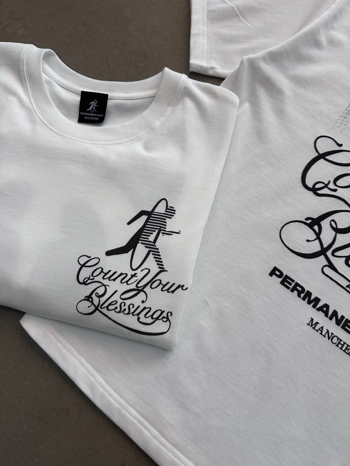 Permanent Orbit Count Your Blessings T-Shirt - White | Medium, White