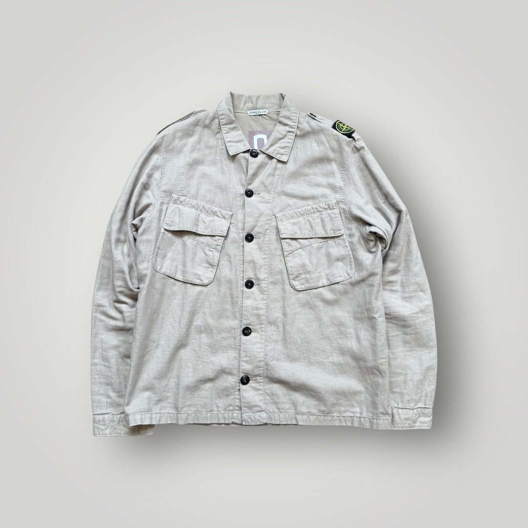 Stone Island AW/07 Lino Flax Shoulder Patch Overshirt L