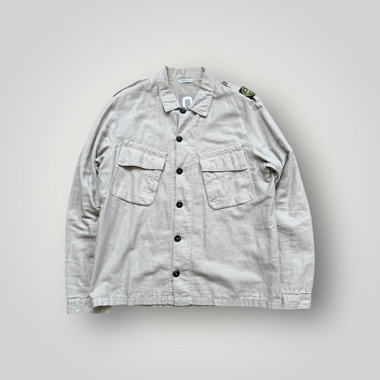 Stone Island AW/07 Lino Flax Shoulder Patch Overshirt L