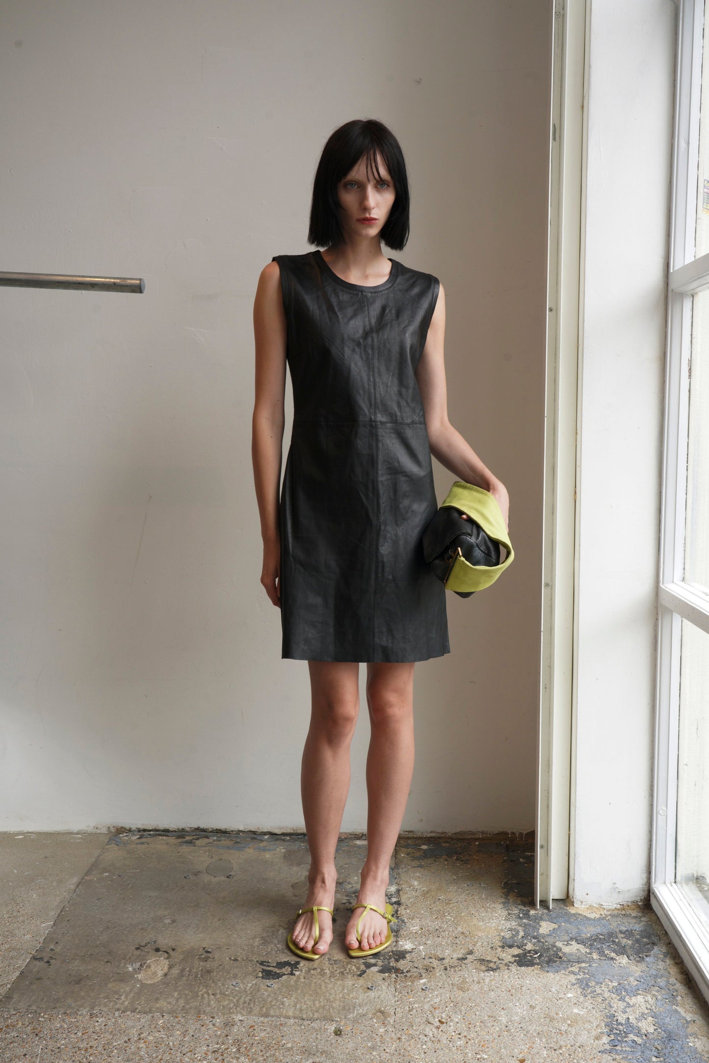 Ann Demeulemeester Leather Shift Dress