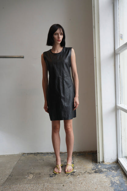 Ann Demeulemeester Leather Shift Dress