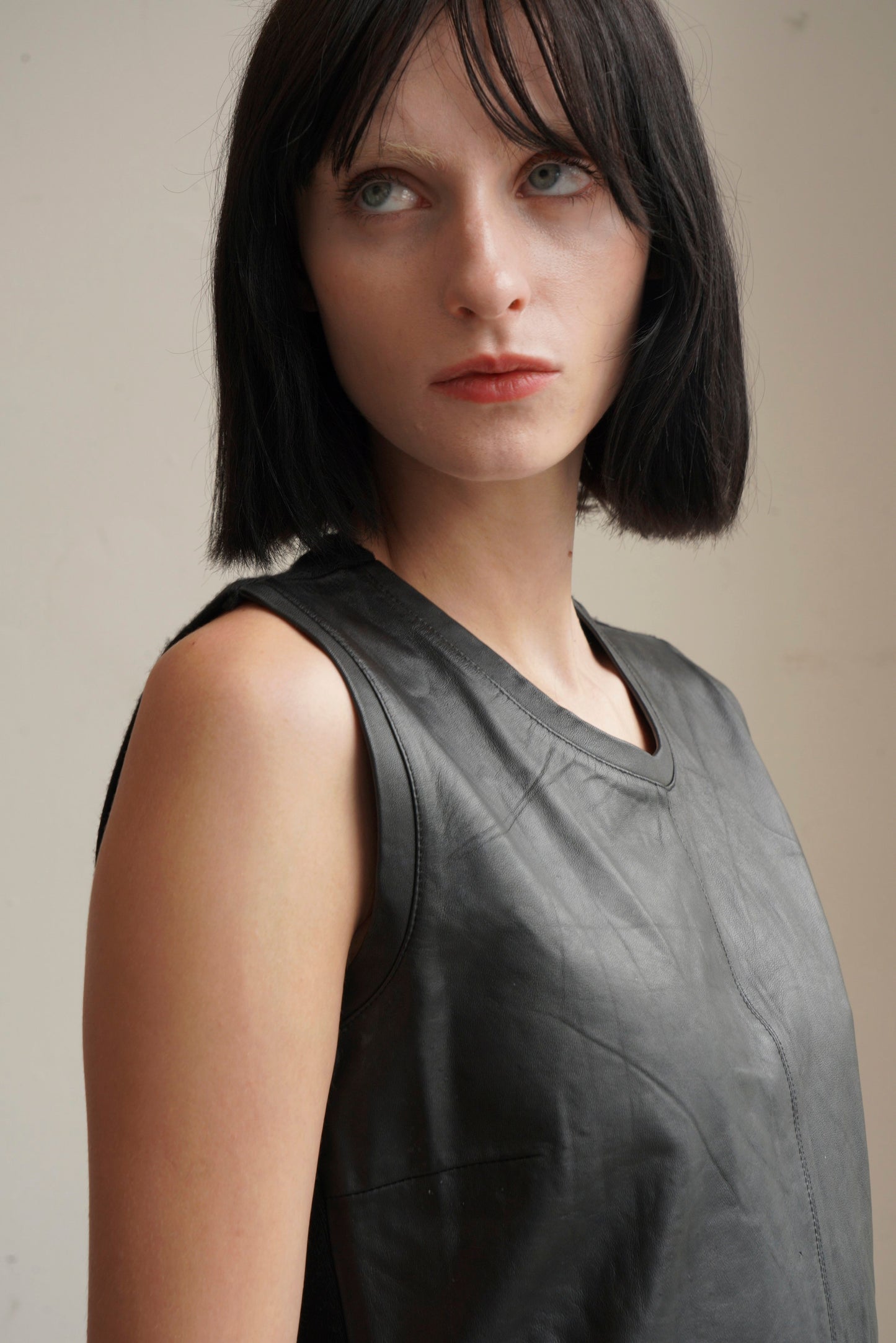 Ann Demeulemeester Leather Shift Dress