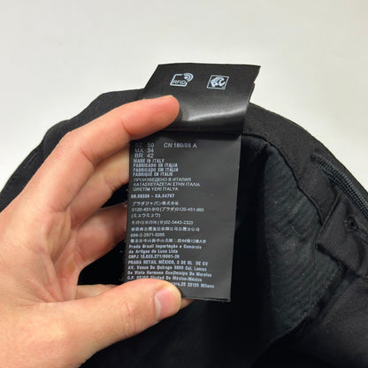 Prada Milano 2022 Mohair & Wool Striped Plaque Logo Trousers - IT50 (L)