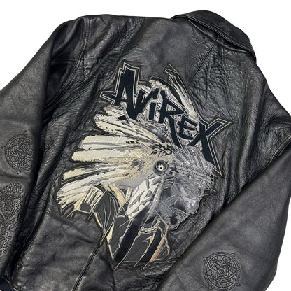 Avirex Leather Jacket In Black ( M )