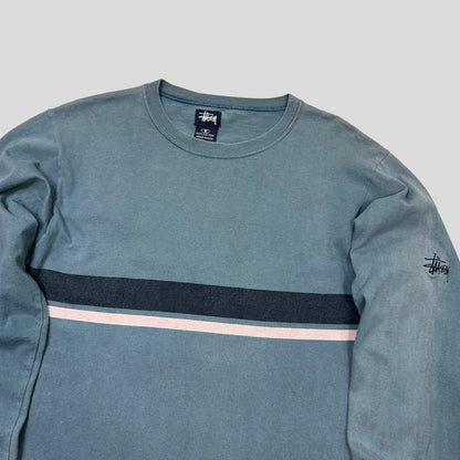 Stussy 90’s Embroidered Stock Logo Striped LS - S/M