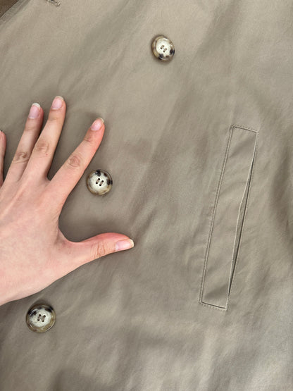 Yves Saint Laurent 80s Pure Cotton Double Breasted Belted Trench Coat - XL