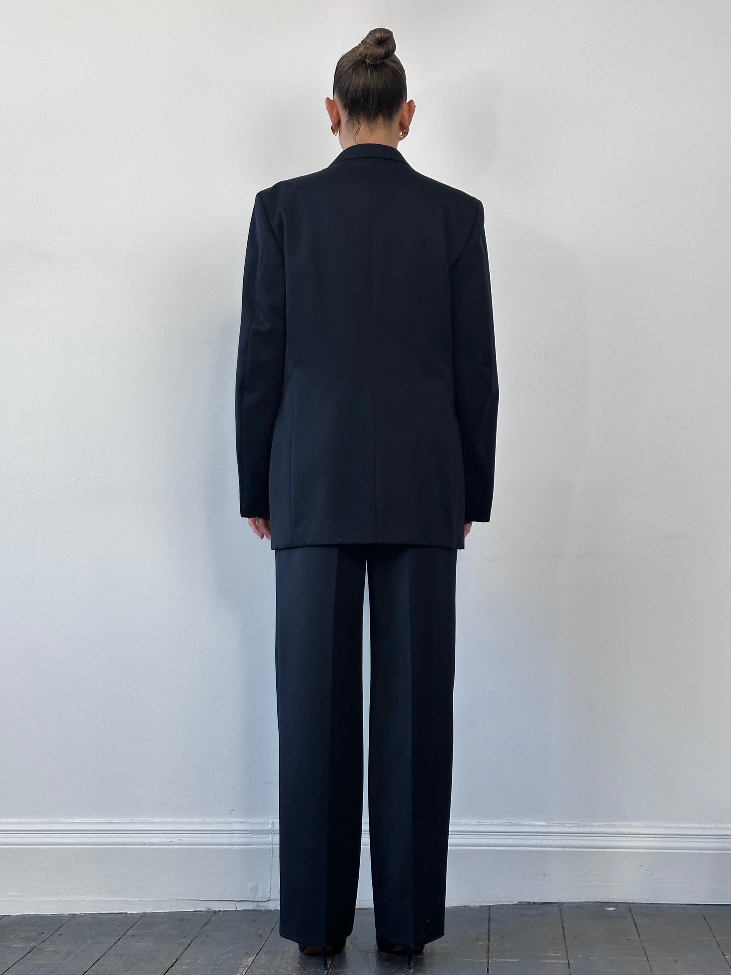 Vintage Bespoke Button Wool Double Breasted Blazer - 42L/L