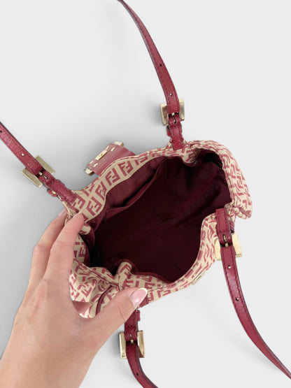 90s Fendi Zucca Red Mini Shoulder Bag | O/S, Multicoloured