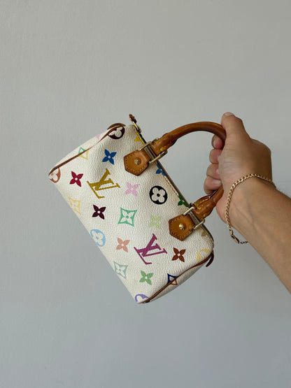 Vintage Louis Vuitton x Takashi Murakami Multicolour Nano Speedy Handbag with Extension Strap | O/S, Multicoloured