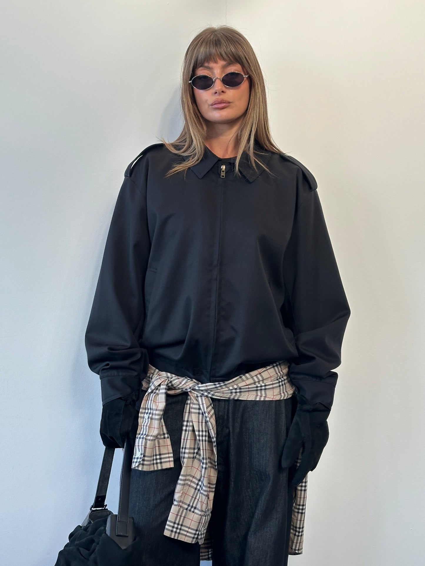 Italian Vintage 2000s Pure Wool Bomber Jacket - XL/XXL