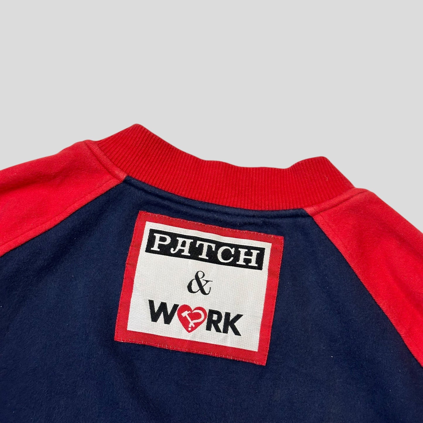 Moschino Jeans 80’s Patch & Work Cotton Cropped Bomber - S/M