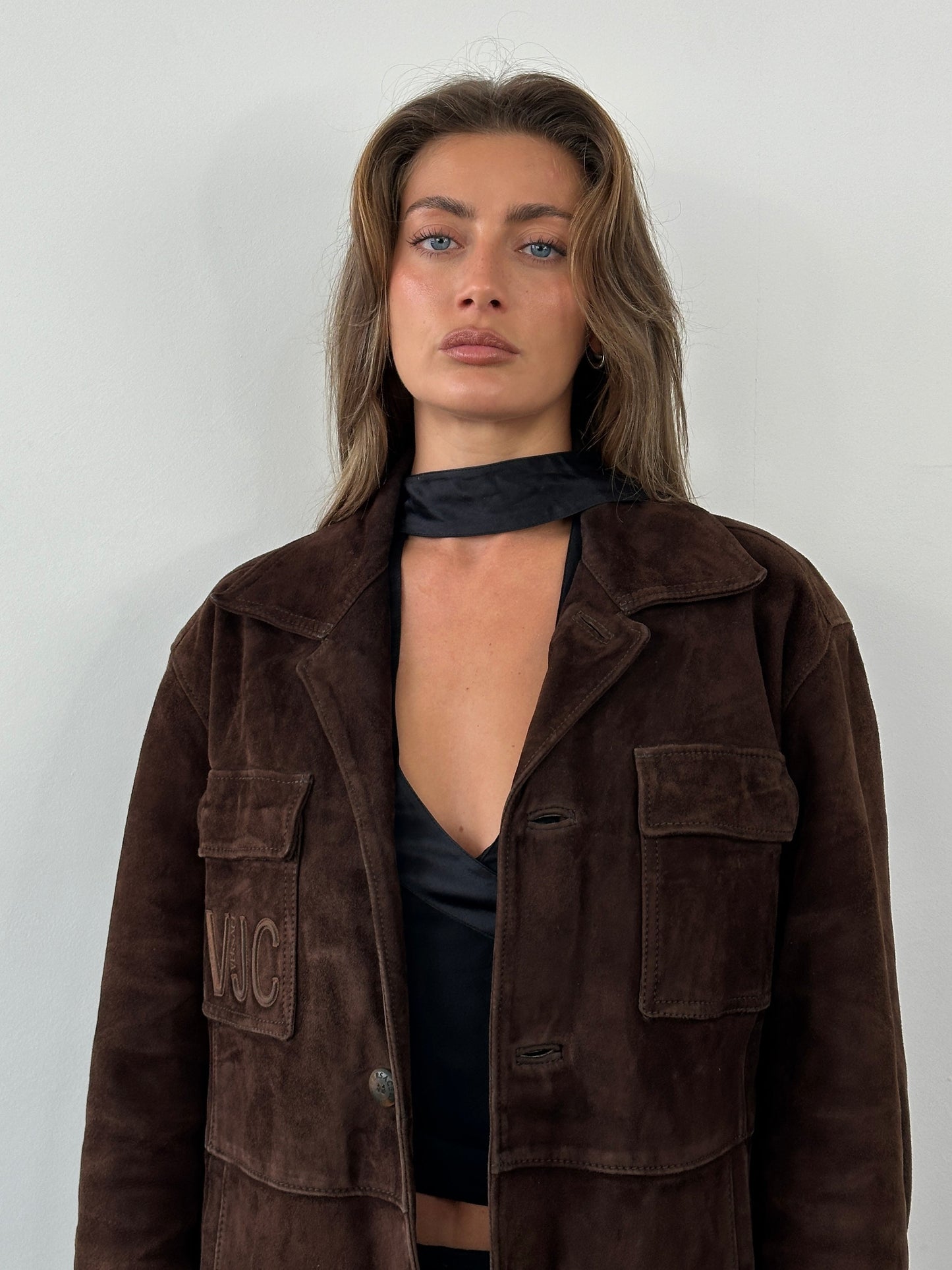 Versace Jeans Couture 1990s Suede Logo Jacket - L