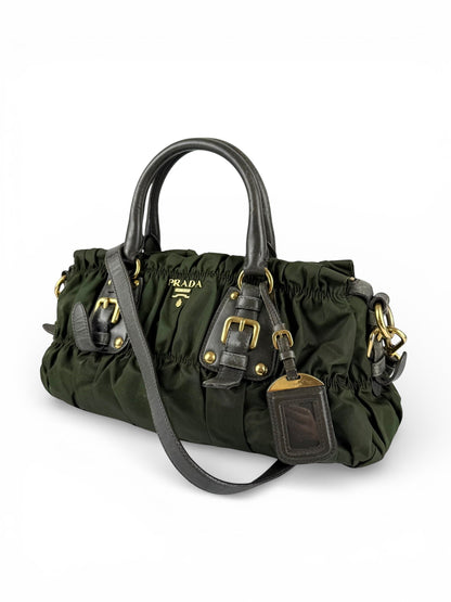 2010s Prada Nylon Tessuto Gaufre 2Way Handbag | O/S, Gold