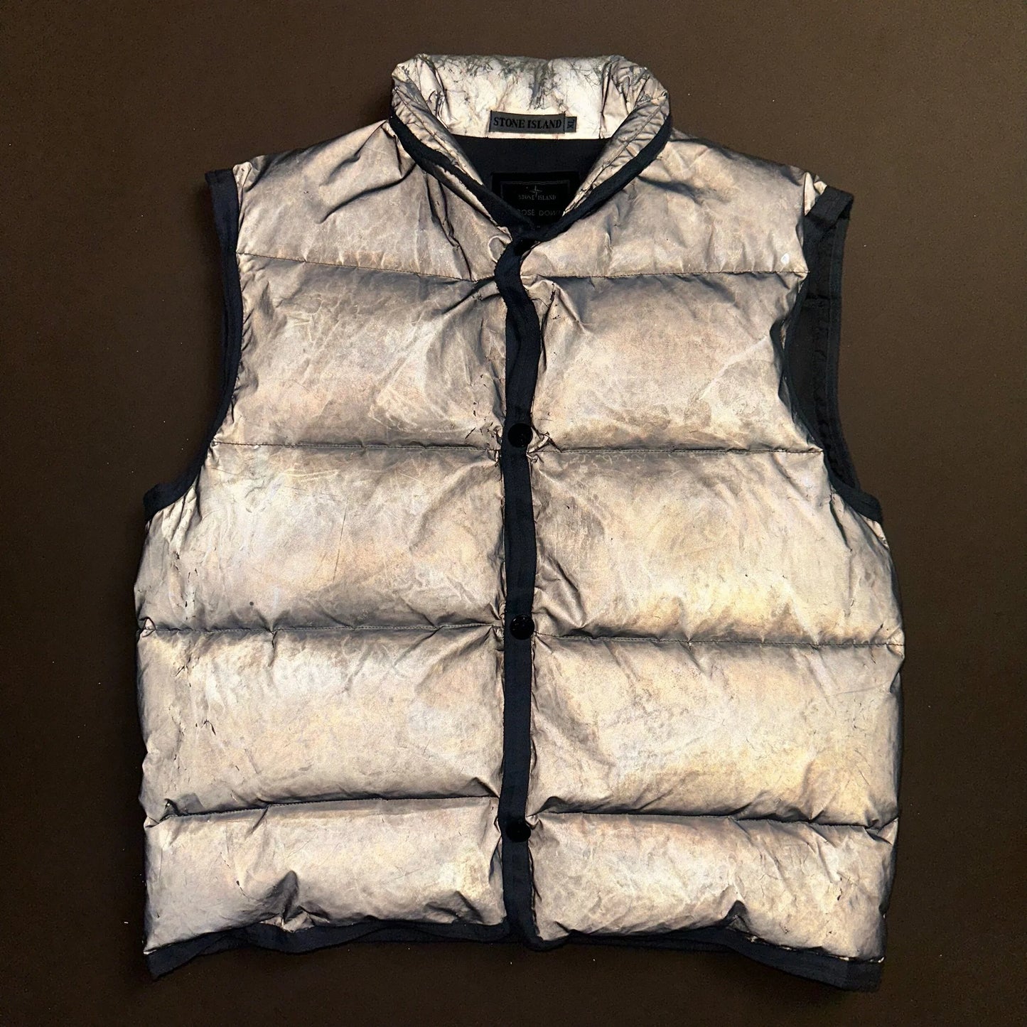A/W 1993 Chrome Silver Goose Down Reflective Gilet