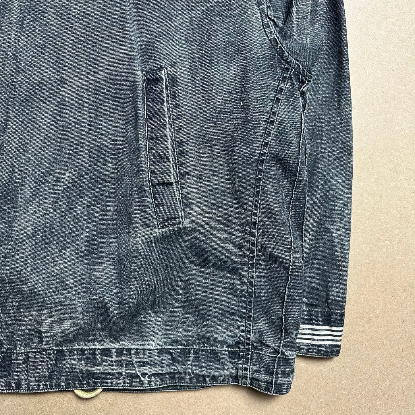 S/S 1986 Charcoal Grey Sail Cloth Marina Spell Out Hooded Coach Jacket