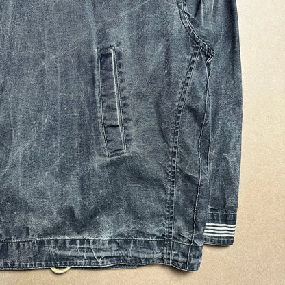 S/S 1986 Charcoal Grey Sail Cloth Marina Spell Out Hooded Coach Jacket