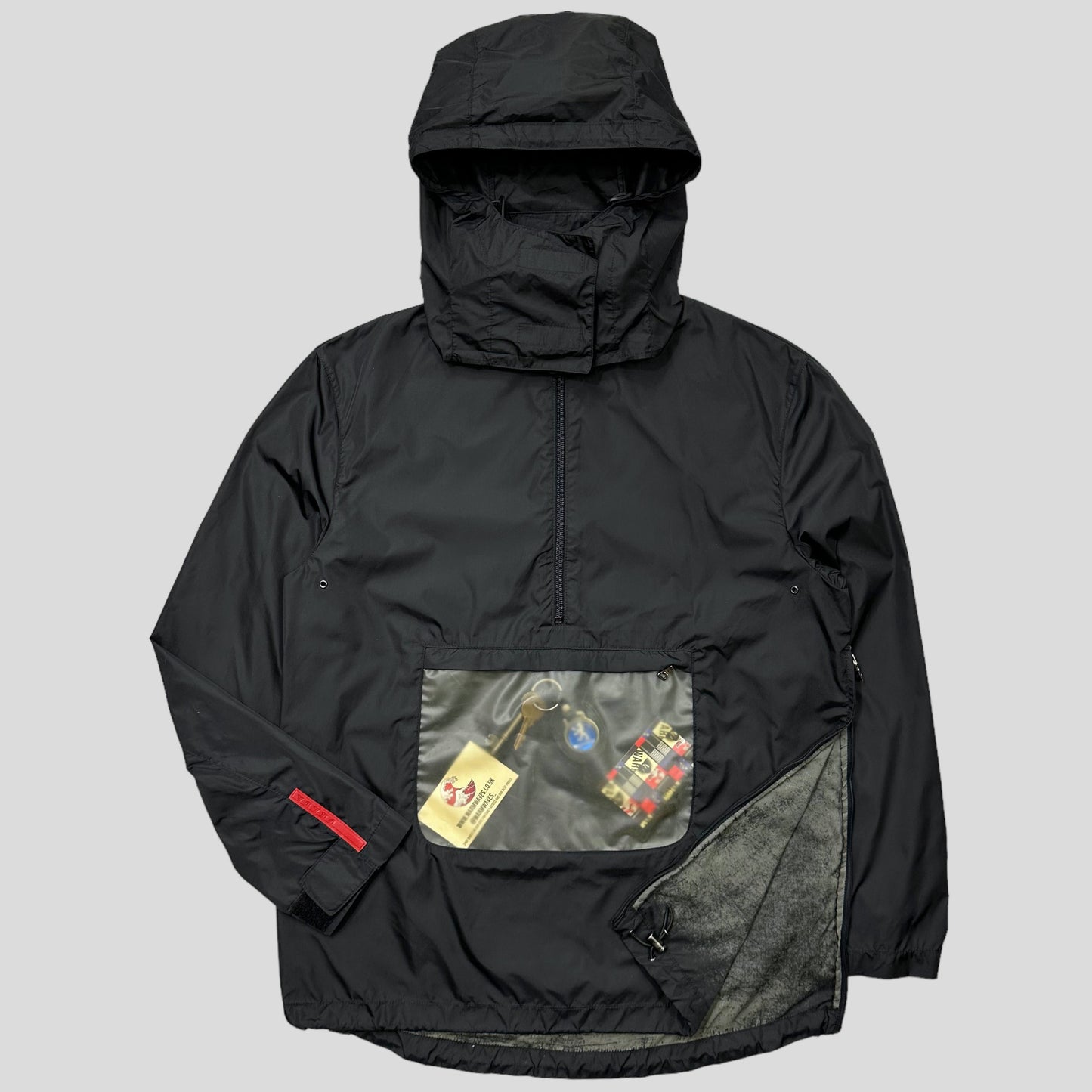 Prada Sport SS99 Latex Pocket Nylon Pullover Jacket - IT40 | Default Title, Black