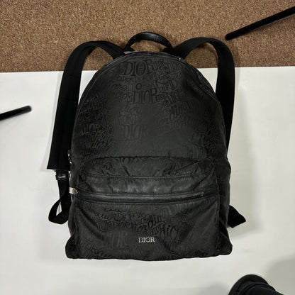 Dior x Stussy 2020 Riders Monogram Logo Nylon Backpack | O/S, Black
