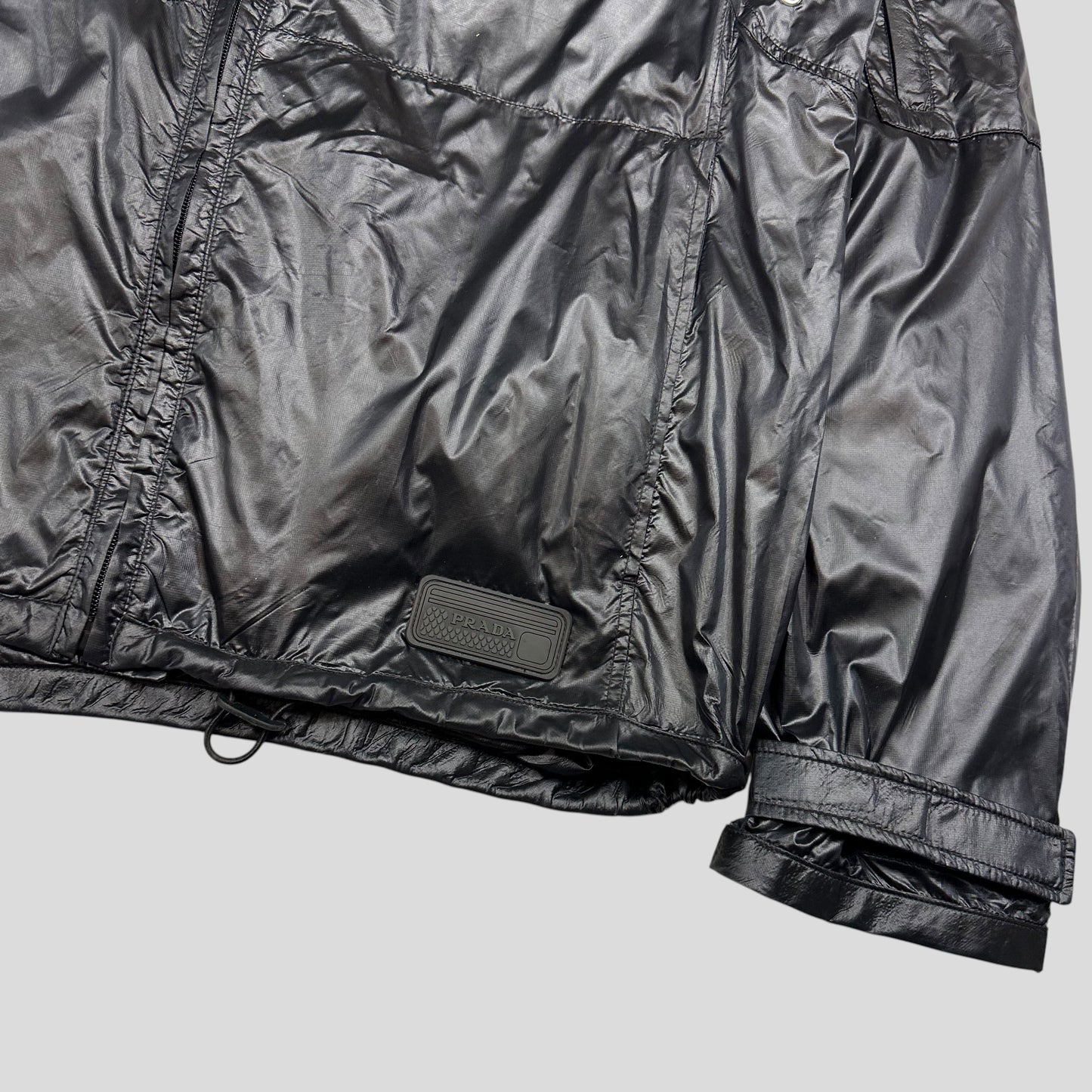 Prada Milano 2017 Rubberised Race Logo Technical Windbreaker - IT50 | Default Title, Black
