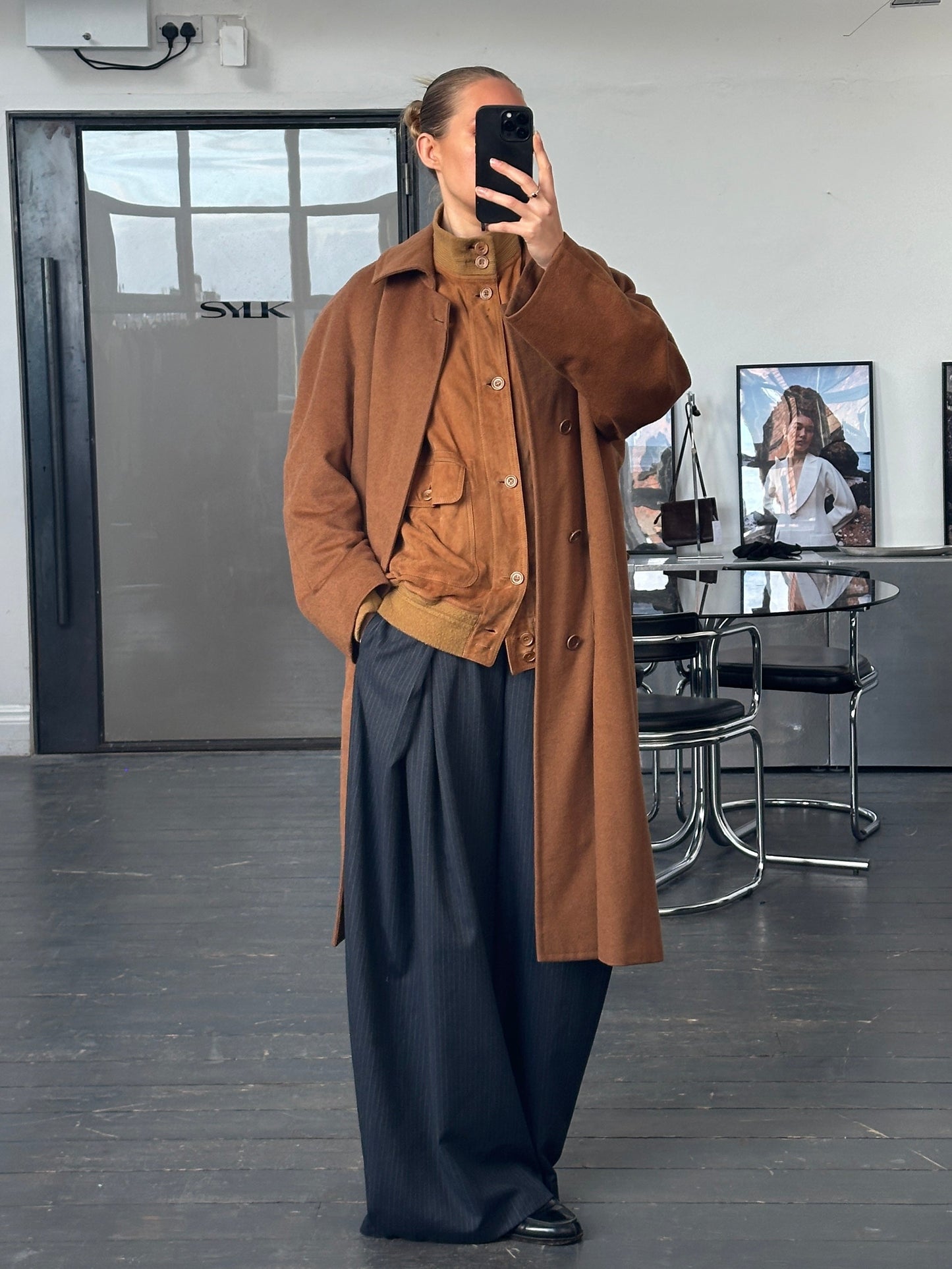 Italian Vintage 1970s Pure Cashmere Concealed Placket Coat - XL