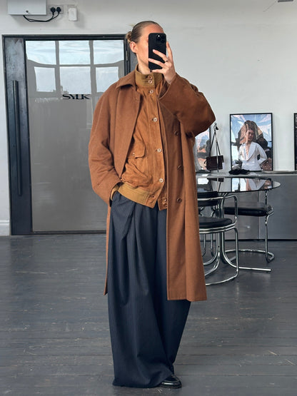 Italian Vintage 1970s Pure Cashmere Concealed Placket Coat - XL