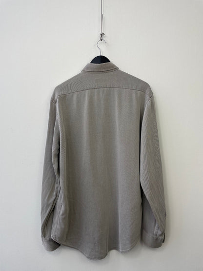 Armani Jeans 00s Fine Rib Shirt | X-Large, Light Grey