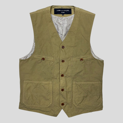 Comme Des Garçons Homme 2016 Nylon Lined Multipocket Vest - XS/S | XS, Tan
