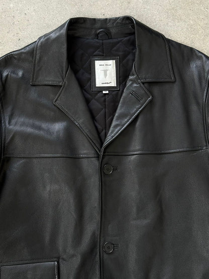 Conbipel 1990s Leather Trench Coat - XL