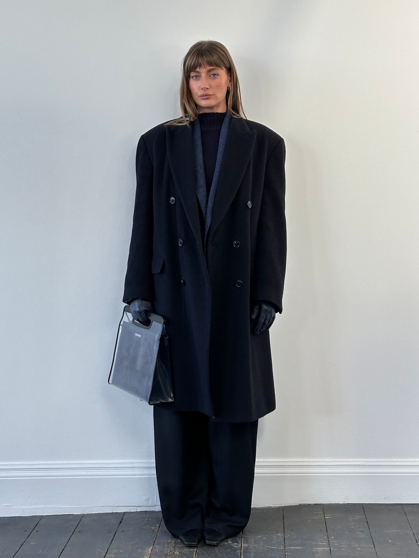 British Vintage 1990s Savoy Taylors Guild Wool Cashmere Coat - XL/XXL