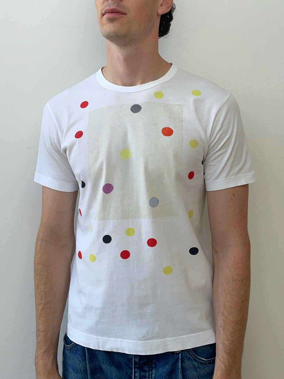 Comme Des Garçons SHIRT X Mary Heilmann Polka Dot Shirt | Medium, White with Multicolor Dots