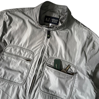 Armani Jeans 00's Cropped Multipocket Jacket M | Large, Grey