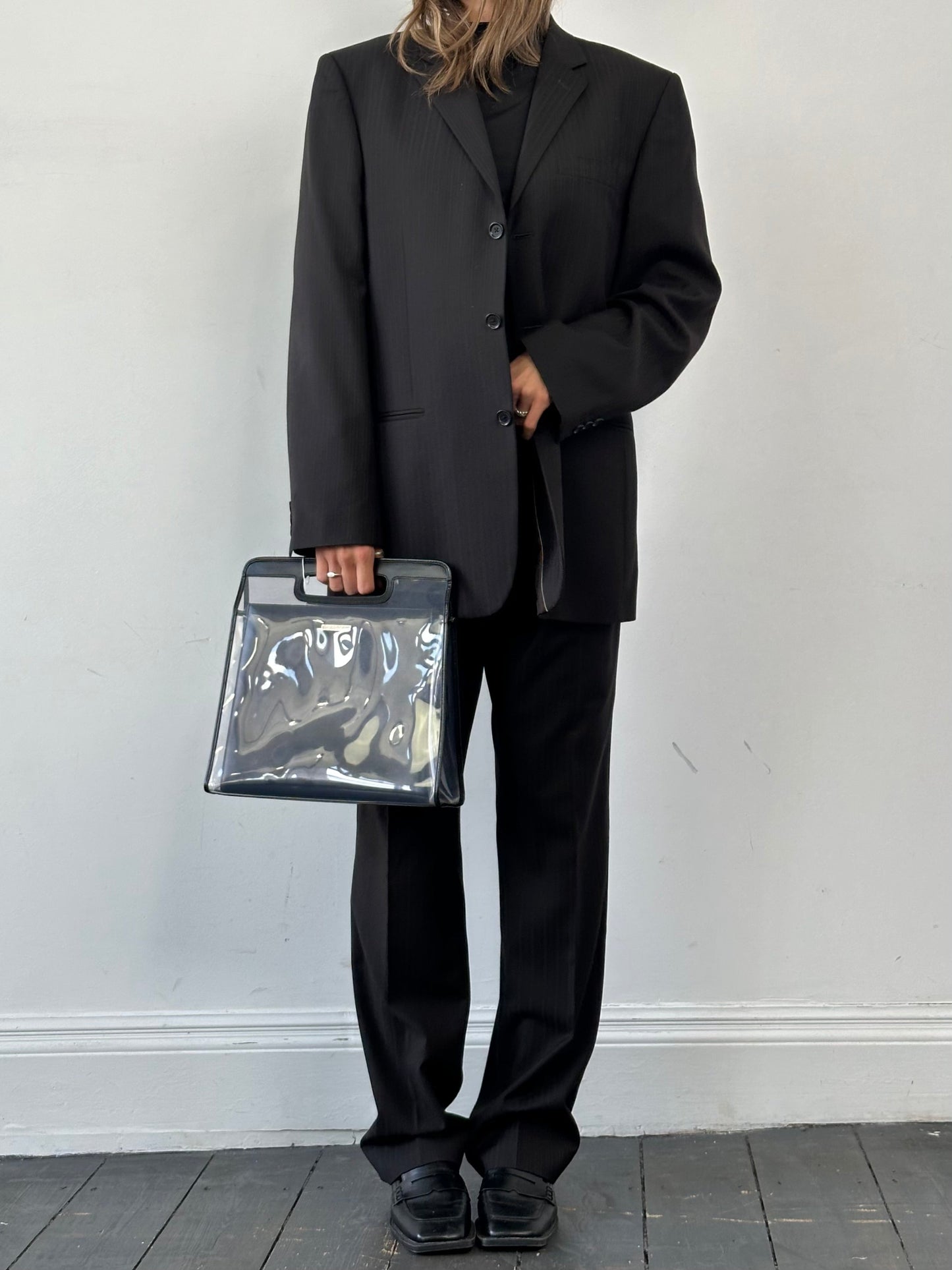 Vintage Pinstripe Single Breasted Suit - 44R/W34