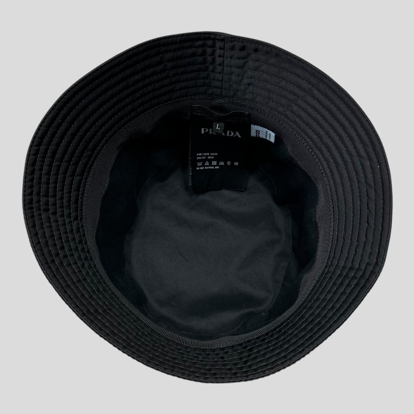 Prada Milano 2020 Re-Nylon Double Logo Bucket Hat - L