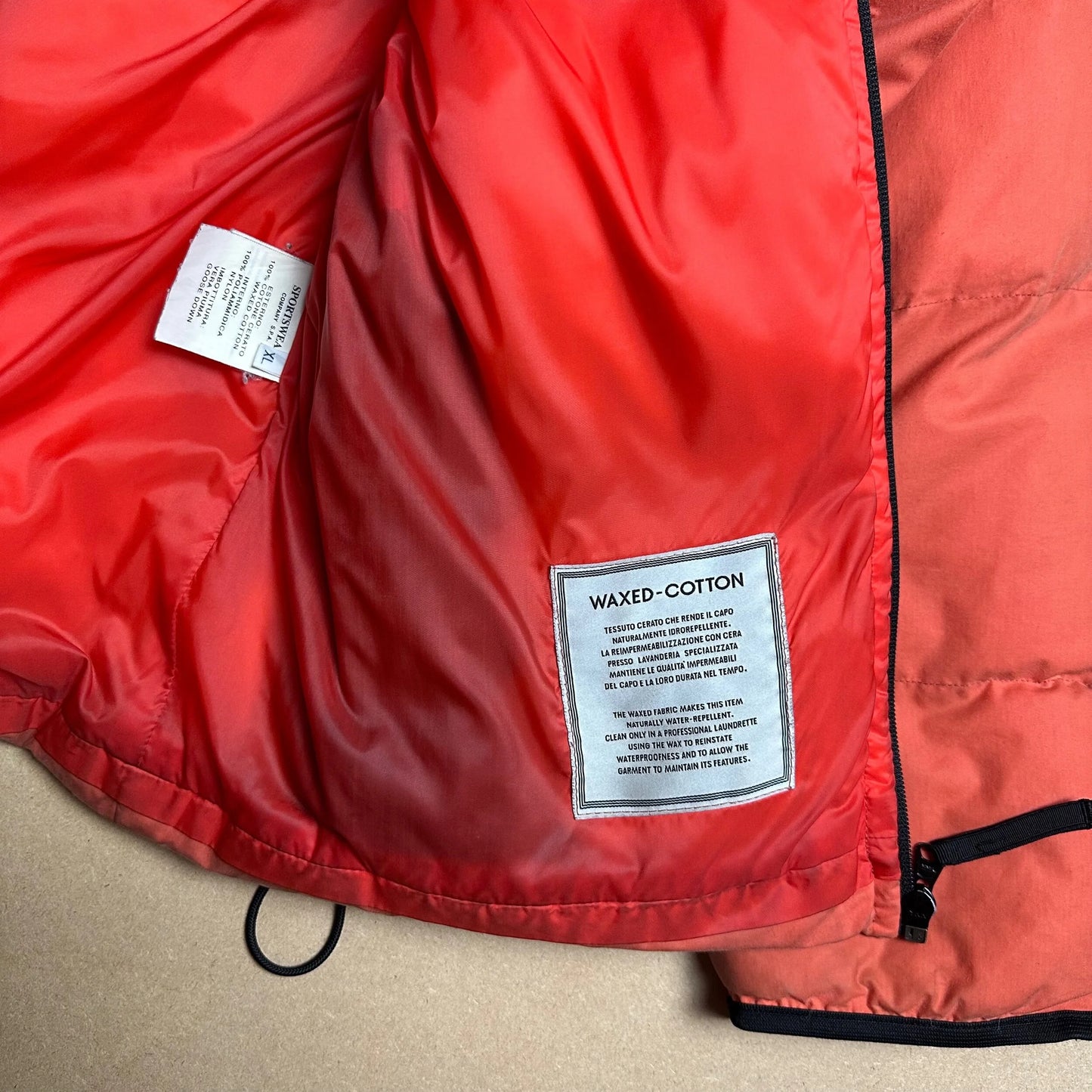 A/W 2000 Safety Orange Waxed Cotton Puffer