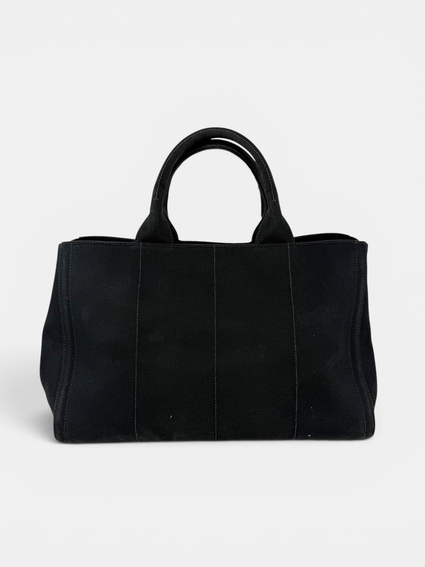 2000s Prada Black Canapa Studded 2-Way Handbag | O/S, Multicoloured