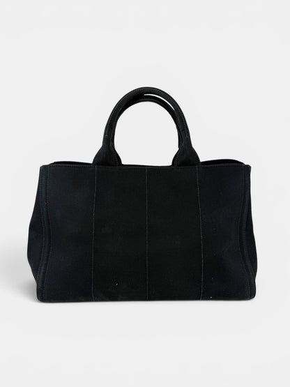 2000s Prada Black Canapa Studded 2-Way Handbag | O/S, Multicoloured