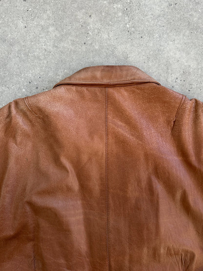 Vintage 1980s Leather Bomber Jacket - L