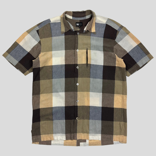 Issey Miyake 00’s Textured Check Slit Pocket Shirt - M/L