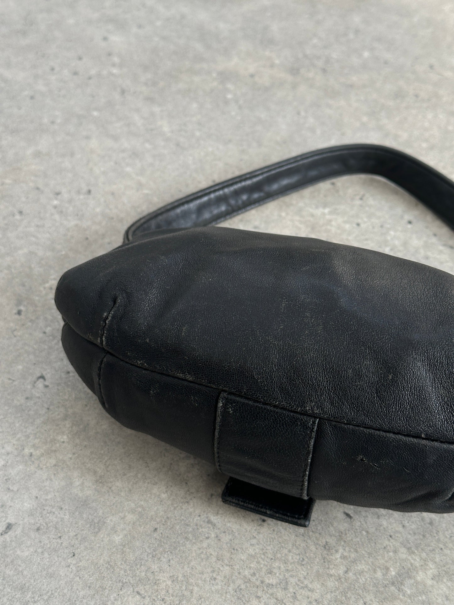 Emporio Armani 2000s Aged Leather Shoulder Bag