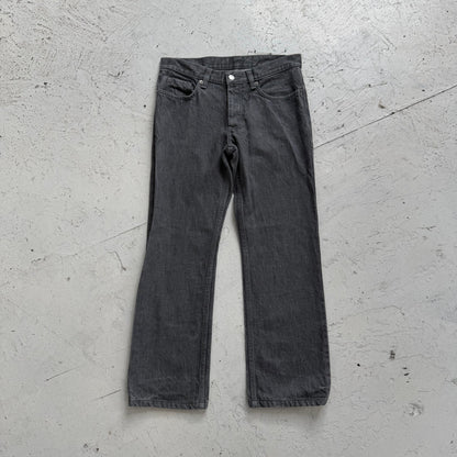 1990s helmut lang bootcut denim jeans | O/S, Gray