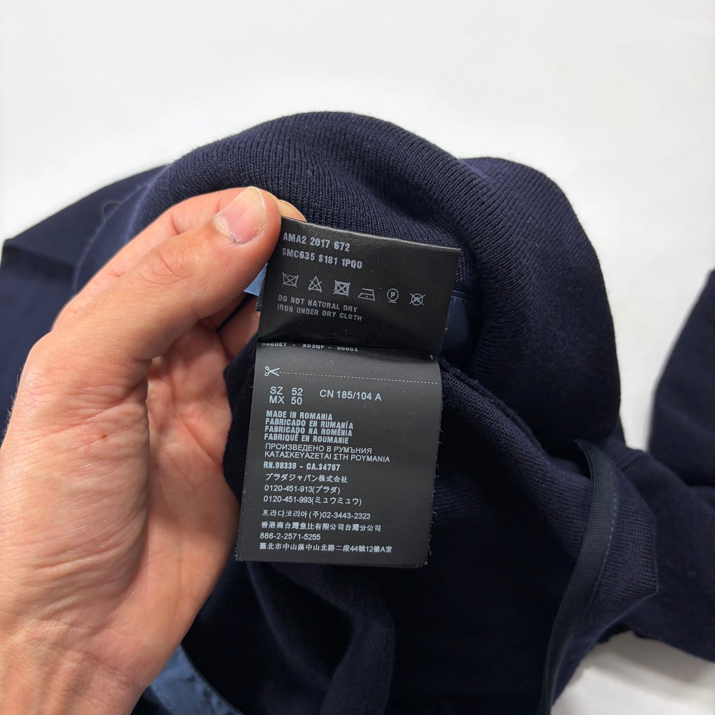 Prada Milano 2017 Nylon Panelled Red Tab Logo Knit Cardigan - IT52 | O/S, Multicoloured