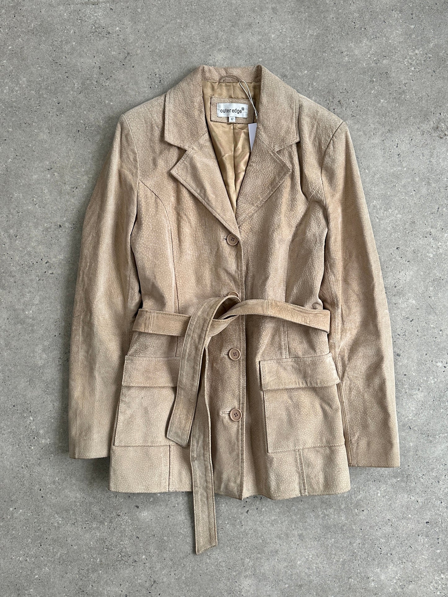 Vintage Belted Suede Jacket - M