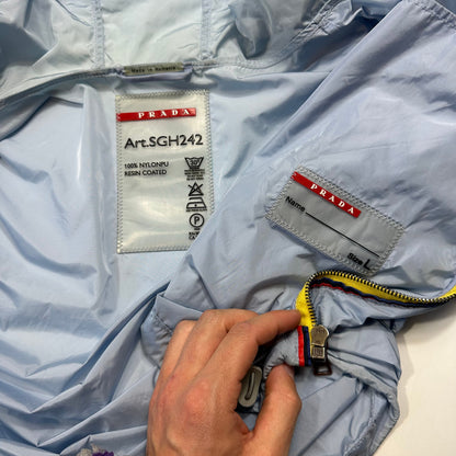 Prada Milano 2010 Baby Blue Contrast Plaque Logo Windbreaker - L | Default Title, Multicoloured