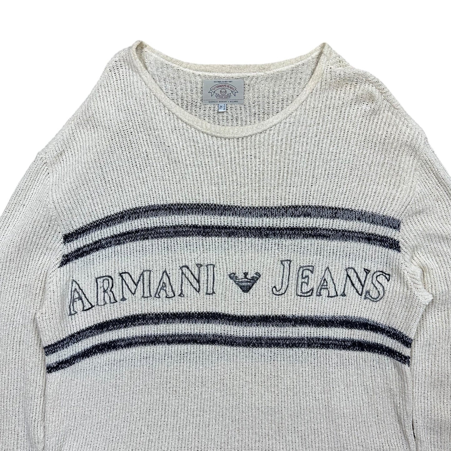 Armani Jeans White Knit Sweater