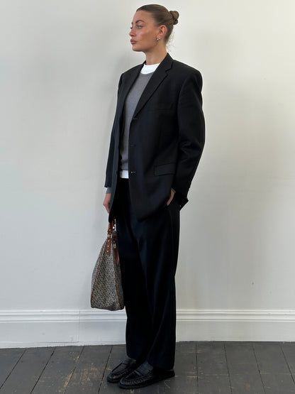 Yves Saint Laurent Pour Homme 1990s Pure Wool Single Breasted Suit - 40S/W32