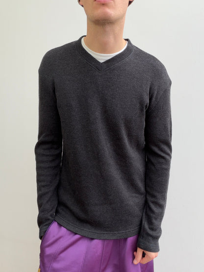 Armani Jeans 90s Wool Blend Jumper | Large, Charcoal