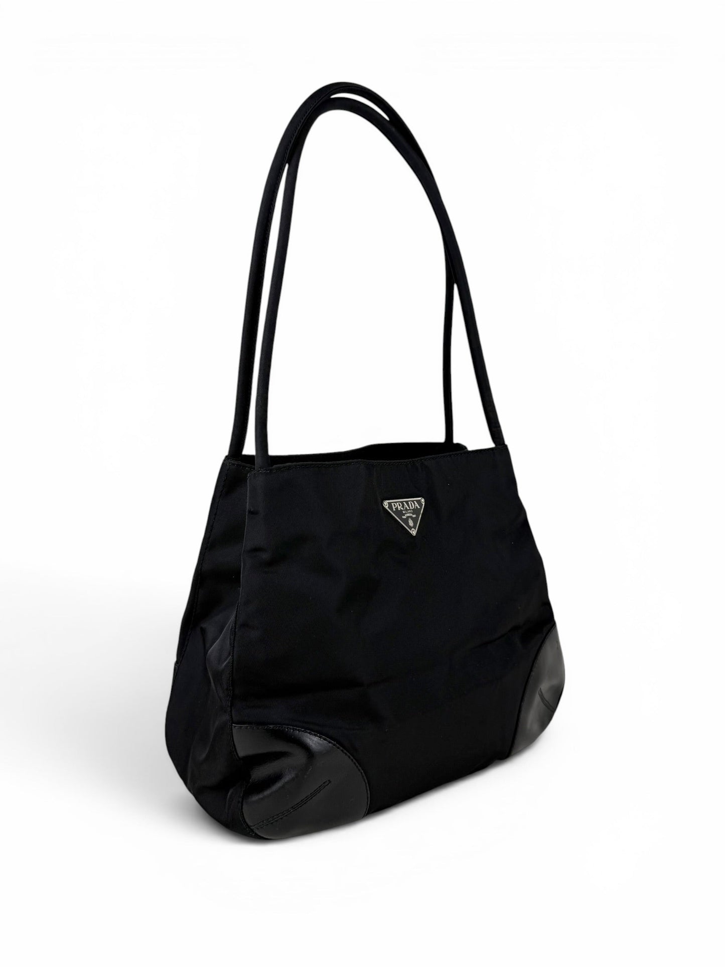 2000s Prada Milano Nylon Mini Tote Bag | O/S, Black