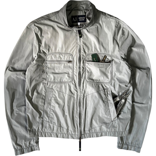 Armani Jeans 00's Cropped Multipocket Jacket M | Large, Grey